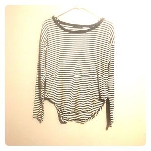Honey Punch Black and White Striped Shirt
